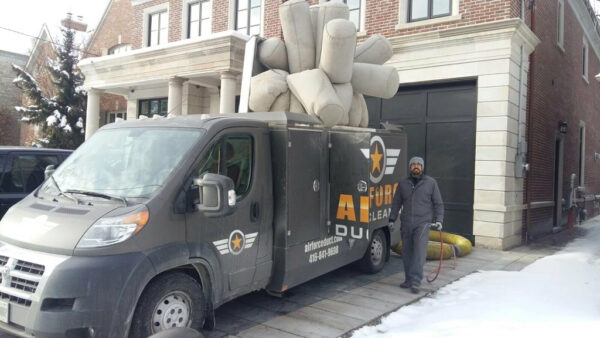 Cleaning Ducts with Truck-Mounted System